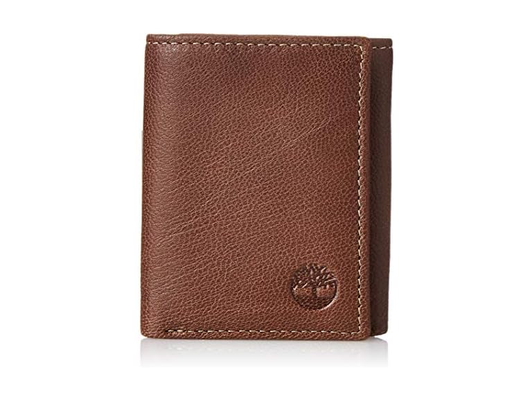 Timberland Men's Genuine Leather Rfid Blocking Trifold Wallet, Brown, One Size
