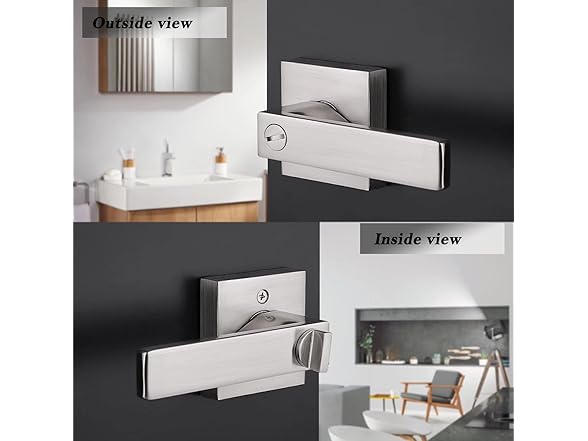 Probrico 6 Pack 6 Pack Square Privacy Door Levers Satin Nick