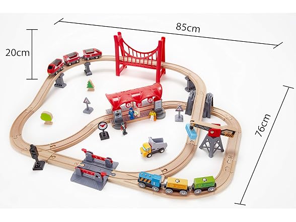 Hape Wooden Busy City Train Rail Set