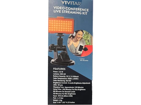 Vivitar Video Conference Live Streaming Kit Light