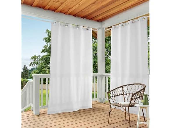 Cabana Solid White In/Outdoor Curtain 54"x96"