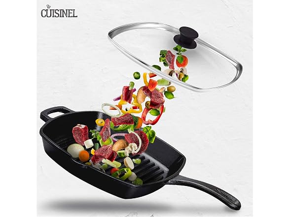 Cuisinel Square Glass Lid, Grill Pan 10.5"