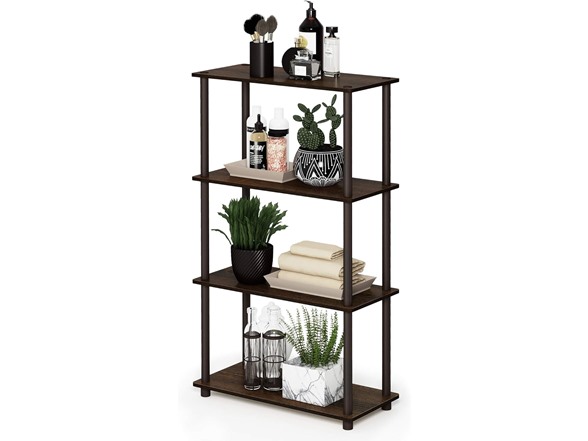 Walnut/Brown, 4-Tier Round Tube