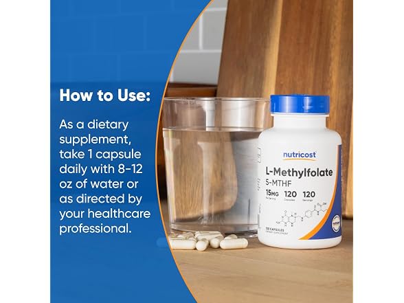 Nutricost L Methylfolate 15mg 120 Capsules