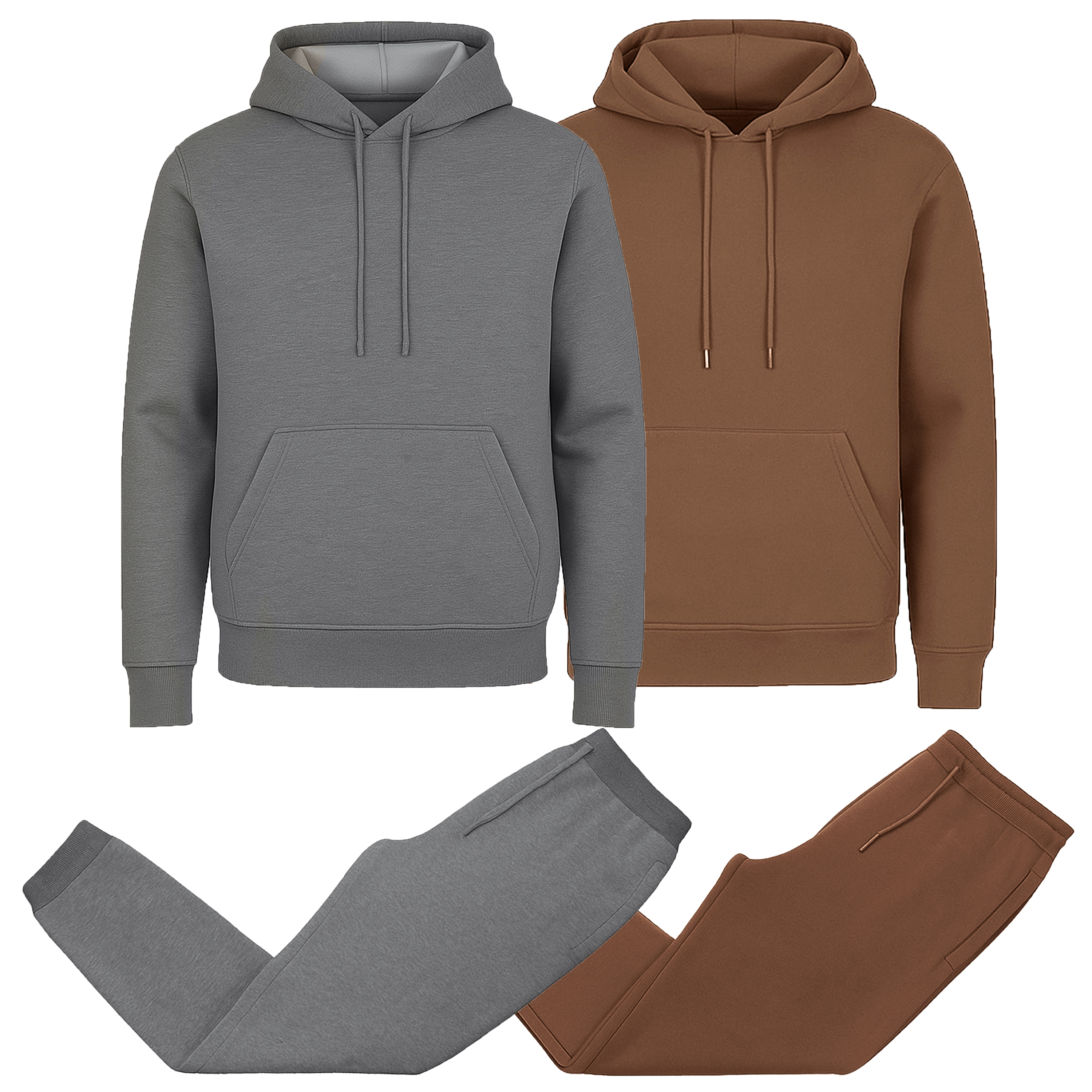 Mens Fleece-Lined Pullover Hoodie & Jogger Set - Gallery 28