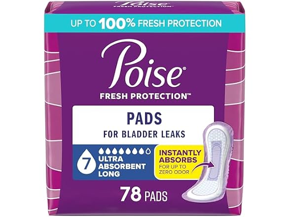 Poise | Incontinence Pads for 78 ct