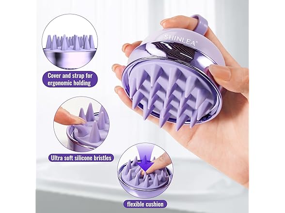 SHINLEA 2 in 1 Scalp Massager Purple