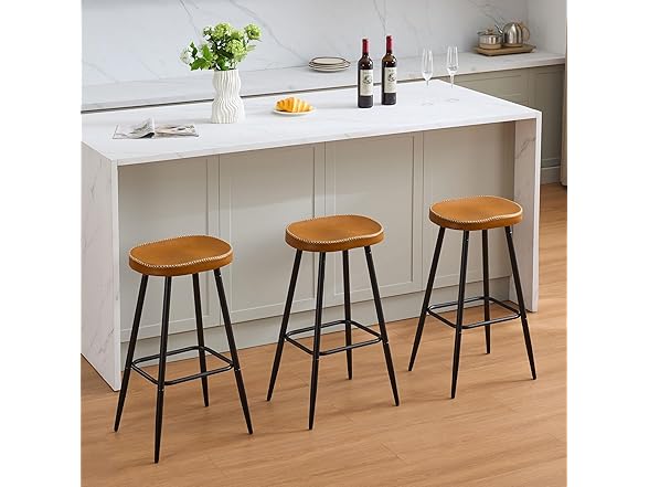 FIRAVOE Bar Stools Set of 3, Modern 28 inch Bar Height Stool (Open Box)