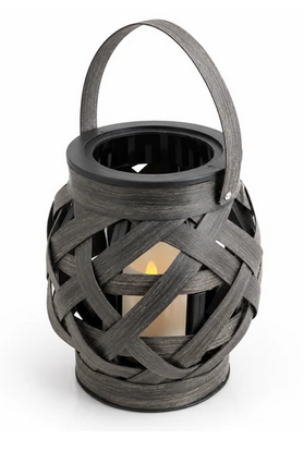 Decorative Basket Weave Lantern with LED Candle - Gallery 3