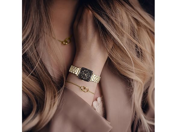 Jessica Simpson Square Watch Metal Band