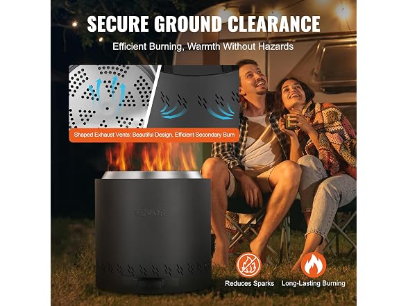 Smokeless Fire Pit Stove Bonfire, H: 15.4 in