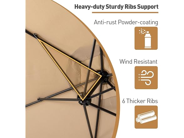 COSIEST 9 x 11.5FT Offset Patio Umbrella, Cantilever Hanging