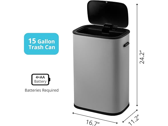 OUTLANE 13 gal/50L Motion Sensor Trash Can