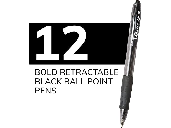 BIC Glide Bold Black Ballpoint Pens, Bold Poi
