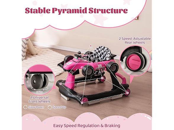 GLACER Foldable Baby Walker, 4-in-1