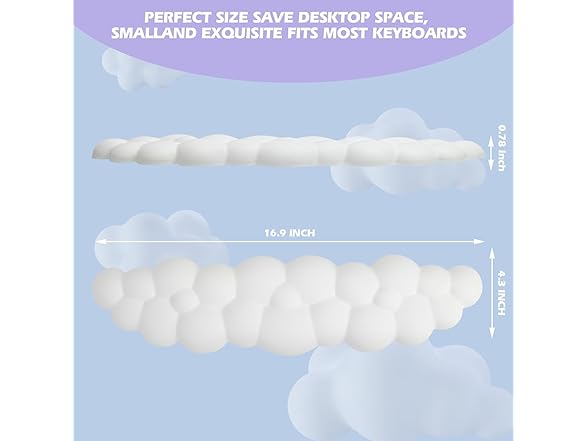 Cloud Wrist Rest for Keyboard & Mouse