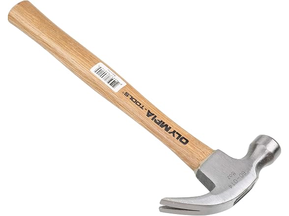 Olympia Tools Claw Hammer, 60-014, 8 Ounce,Silver