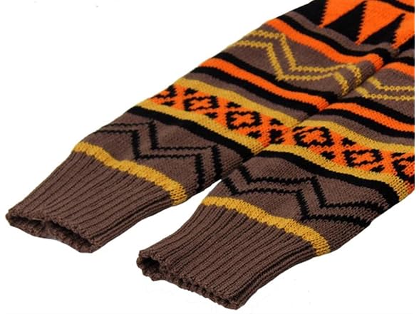 Vigvog Boho Knitted Gaiters Long Leg Warmer Kakhi