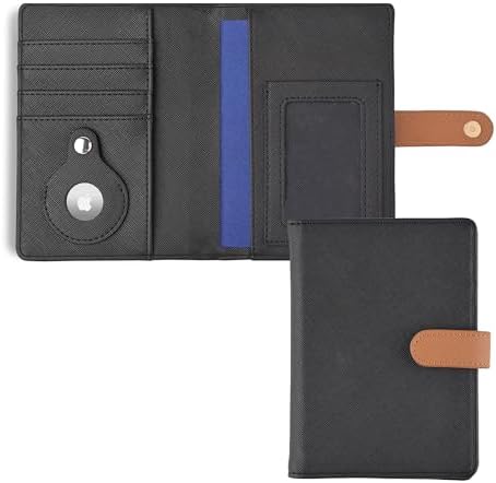 The Passport Wallet - Premium Travel Passport Wallet and Cover with Secure Magnetic Strap, Multiple Card Slots, & Concealed AirTag Slot- Ideal for International Travelers - Black