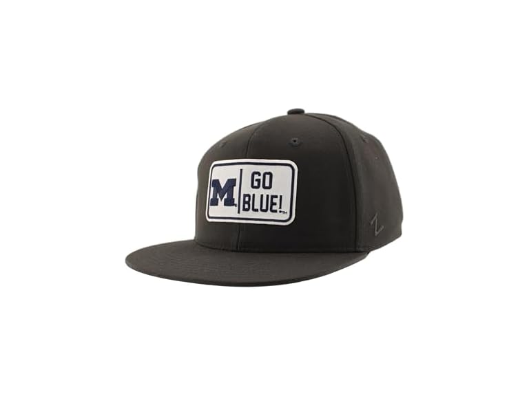 ZHATS Standard NCAA Officially Licensed Hat Flat Snapback Z11 Defer Charcoal, Grey, ,Michigan Wolverines