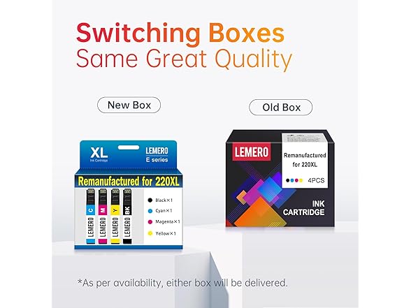 LEMERO 220XL Ink Cartridges 4-Pack