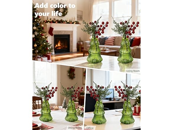 Christmas Tree Glass Terrarium Vases 4pc or 6pc