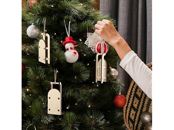 VOSAREA 10PCS Christmas Sled Ornament Miniature