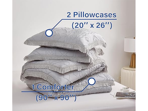 Arianaut Boho Queen Comforter Set Grey