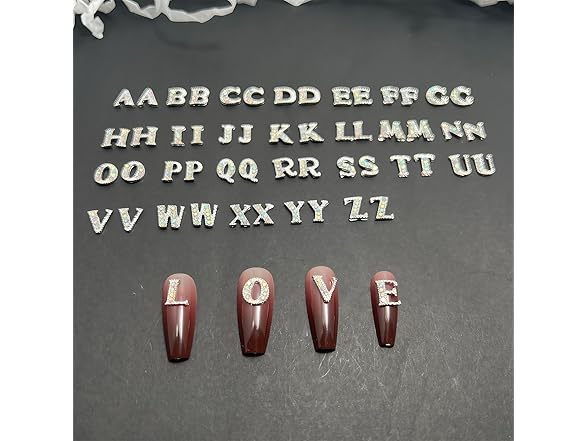 Pizadix 52 Pcs 3D Silver AB Nail Charms