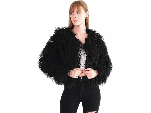 Yuakou Women (XL) Shaggy Faux Fur Outwear Jacket