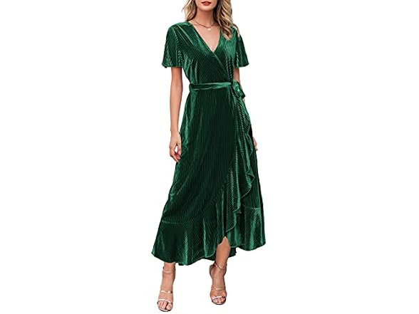 Miessial Women's (14) Women's Velvet Maxi Dress Re
