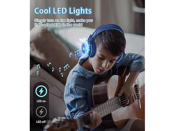 Bywulanda Kids Headphones with LED Lights