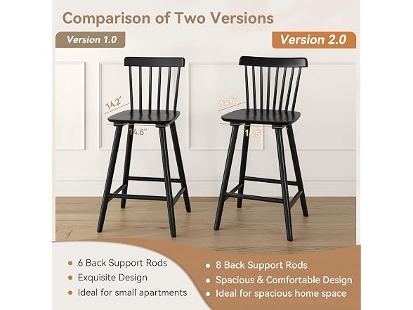 Lue Bona Black Bar Stools Set of 4 24"