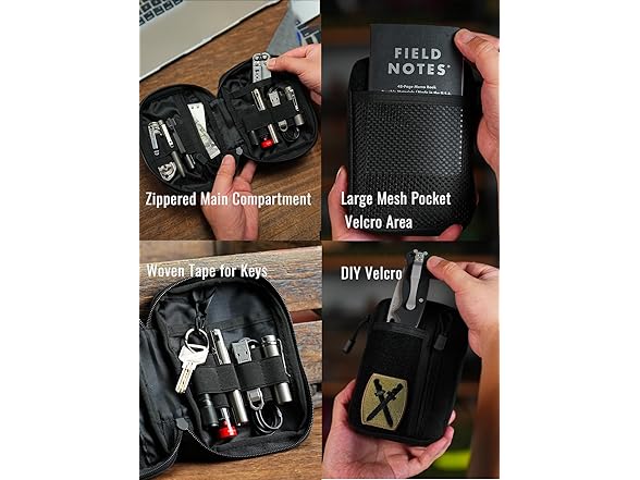 Small 6 Pocket Organizer with Velcro