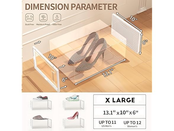 Secret Space 12 Pack Shoe Storage Organizer