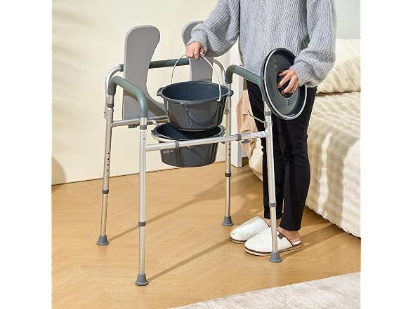 Commode Chair, Bedside Commode with Padded Seat