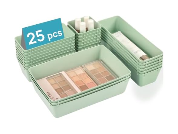 Vtopmart Sage Green 25 PCS Plastic Drawer Organizer