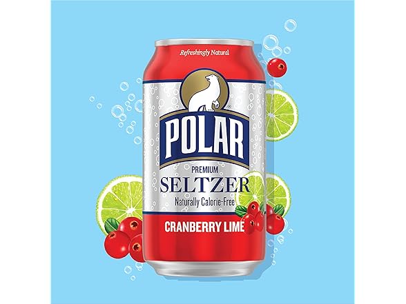 18PK Polar Seltzer Water Cranberry Lime, 12 fl oz