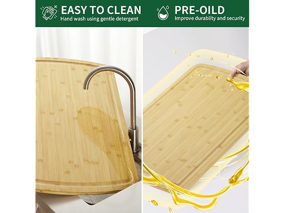 OUTLANE 30'' x 20'' Large Bamboo Cutting Board