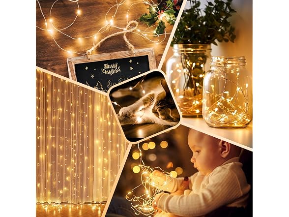 Lakumu B0DBVN65BX 4-Pack 400LED Fairy Lights Battery Op