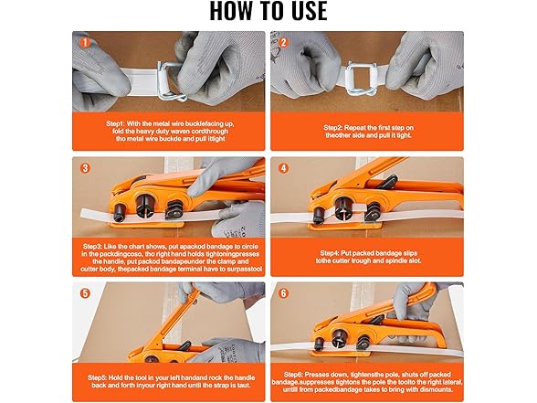 VEVOR Banding Strapping Kit with Strapping Tensioner Tool