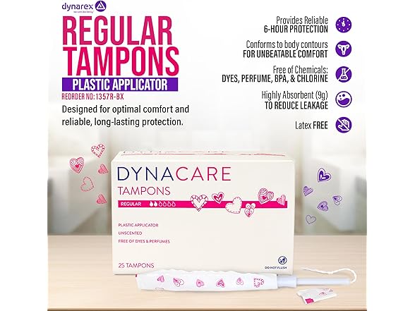 25ct Dynarex Regular Tampons