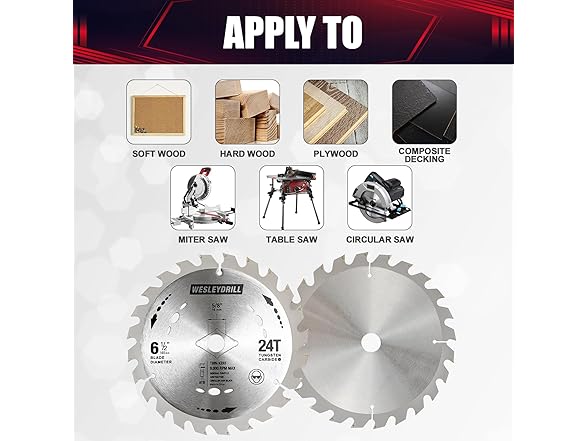wesleydrill 6.5" Circular Saw Blade 10pk