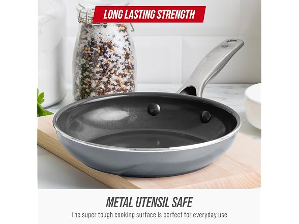 Blue Diamond 8" Diamond Infused Ceramic Frying Pan Skillet, Gray