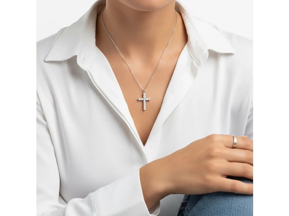 Moissanite Diamond Cross Necklace
