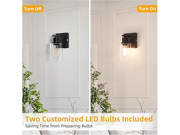 Brightever 2-Pack Wall Sconce-Choose Color