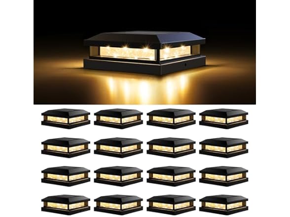 Brightever Solar Post Cap Lights Outdoor 16 Packs