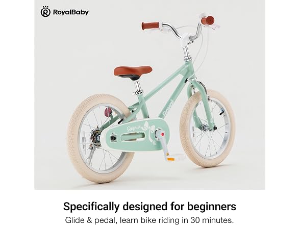 RoyalBaby EZ Kids Bike, 16 Inch, Green