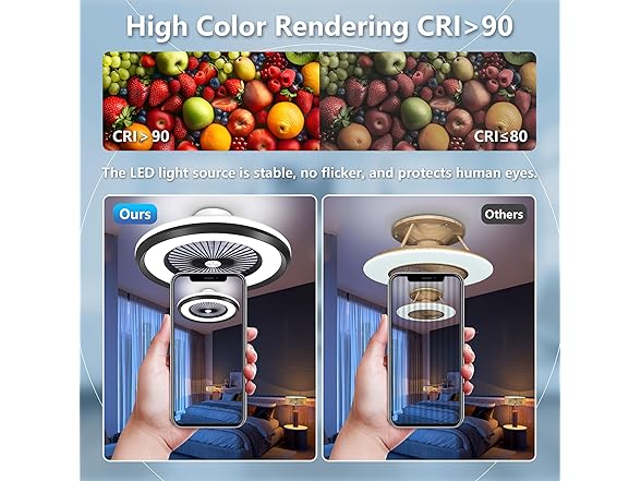 Black Low Profile Ceiling Fan 24" RGB