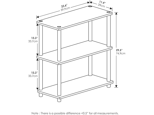 Furinno Furinno Turn-N-Tube 3-Tier Compact Multipurpose Sh
